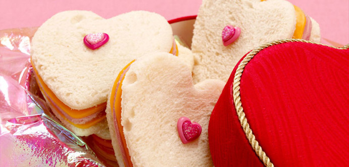 Heart shaped sandwiches