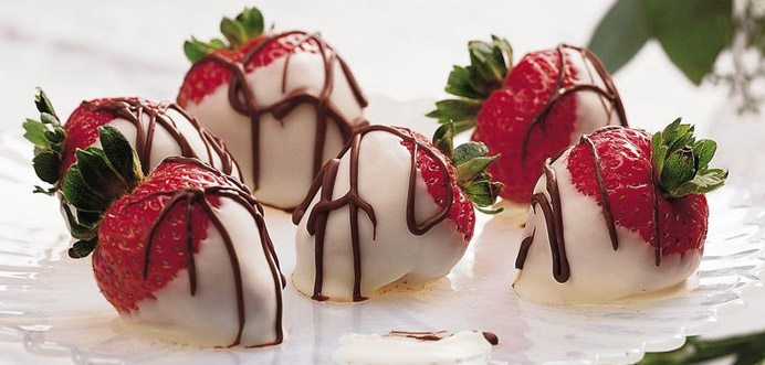 Strawberry Hearts Covered With Chocolate