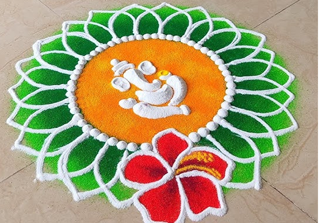 Ganesh Rangoli for Auspicious Beginnings