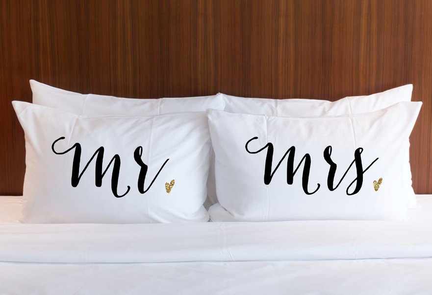 Mr. and Mrs. Couple Cushion Set