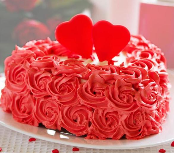 Heart shaped chocolate cake