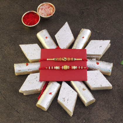 Rakhi with Kaju Katli