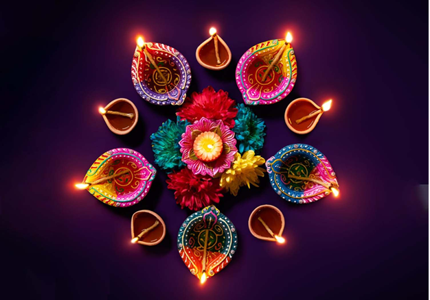 Diya-Inspired Rangoli