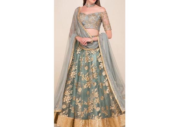 Bridal Lehengas with Off-Shoulder Cholis