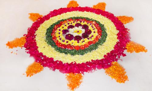 Flower petals rangoli