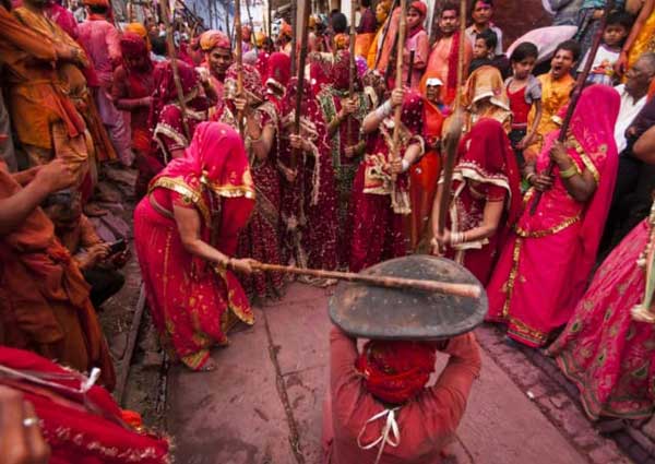 Lathmar Holi” in Barsana