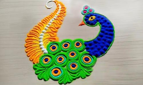 Peacock rangoli