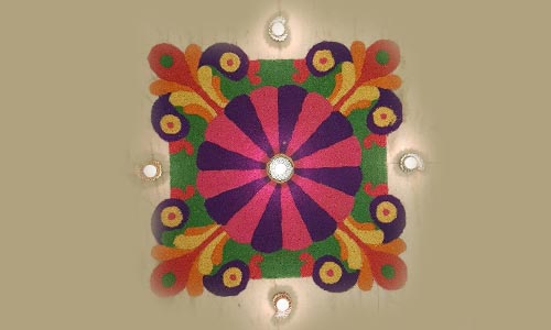 Sawdust rangoli