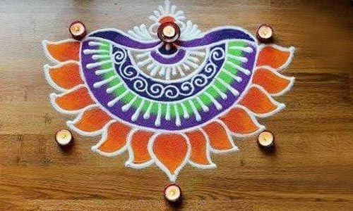 Semi-circle rangoli