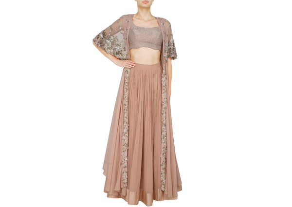 The Added Cape Sleeves in Lehengas