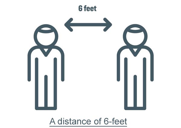 A distance of 6-feet