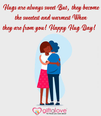 card message for hug day