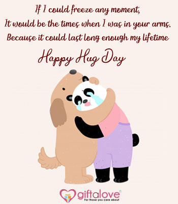 hug day greeting card message