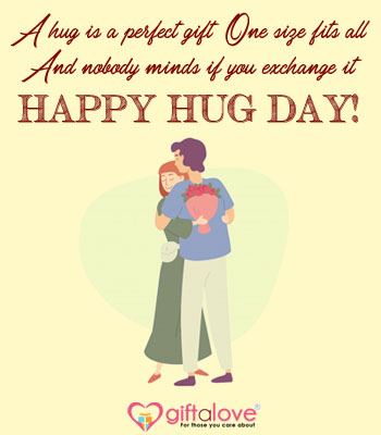 hug day greeting message on card