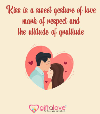 kiss day messages on card
