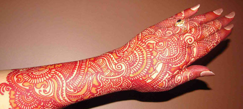 Red Karwa Chauth Mehendi
